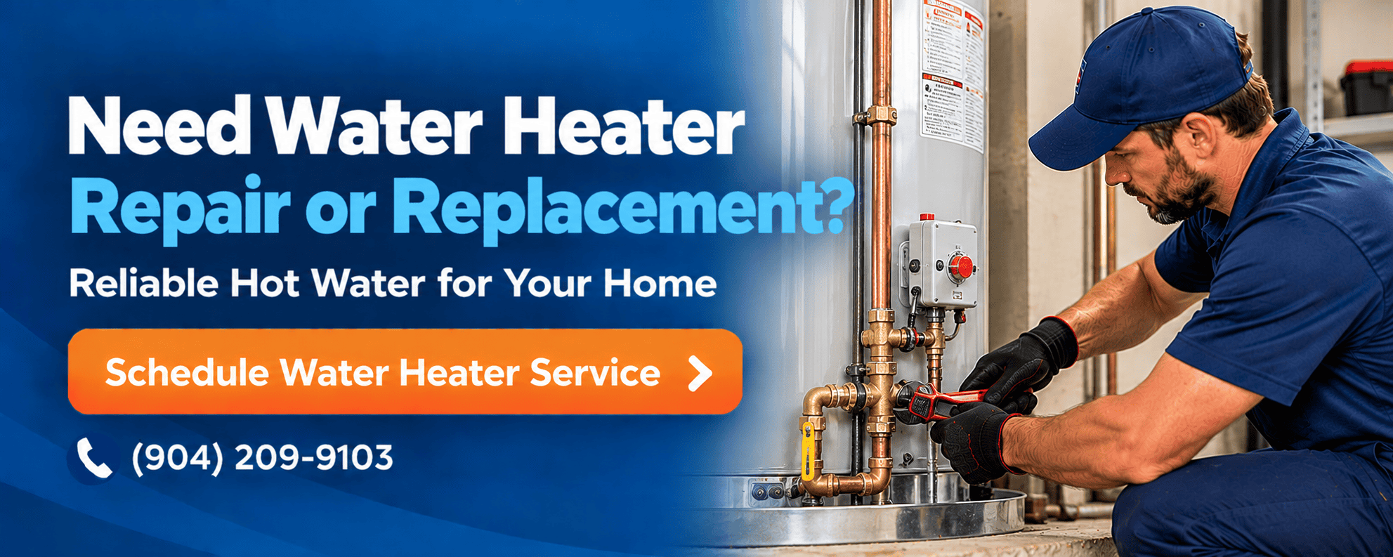 Hot Water Heater Repair or Replacement Service Banner